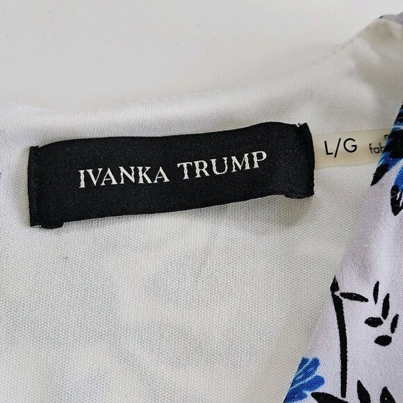 Ivanka Trump Dress 12 Patchwork Floral Sleeveless Assymetric Handkerchief Hem - Picture 4 of 16